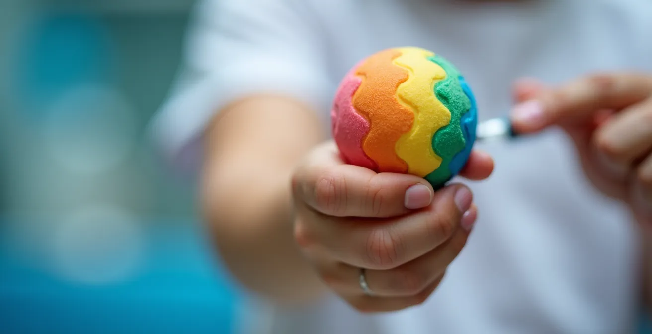 Enfant détendu pendant la vaccination grâce aux techniques de distraction