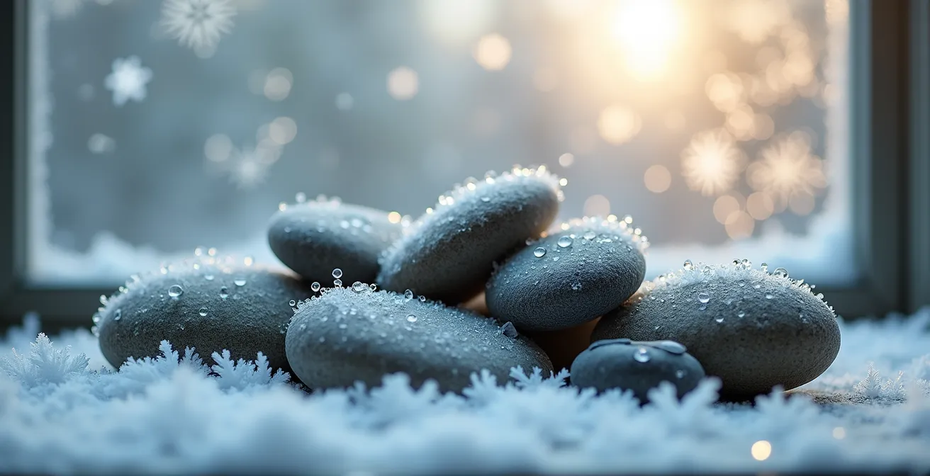 Représentation symbolique de la barrière cutanée protégée en hiver québécois