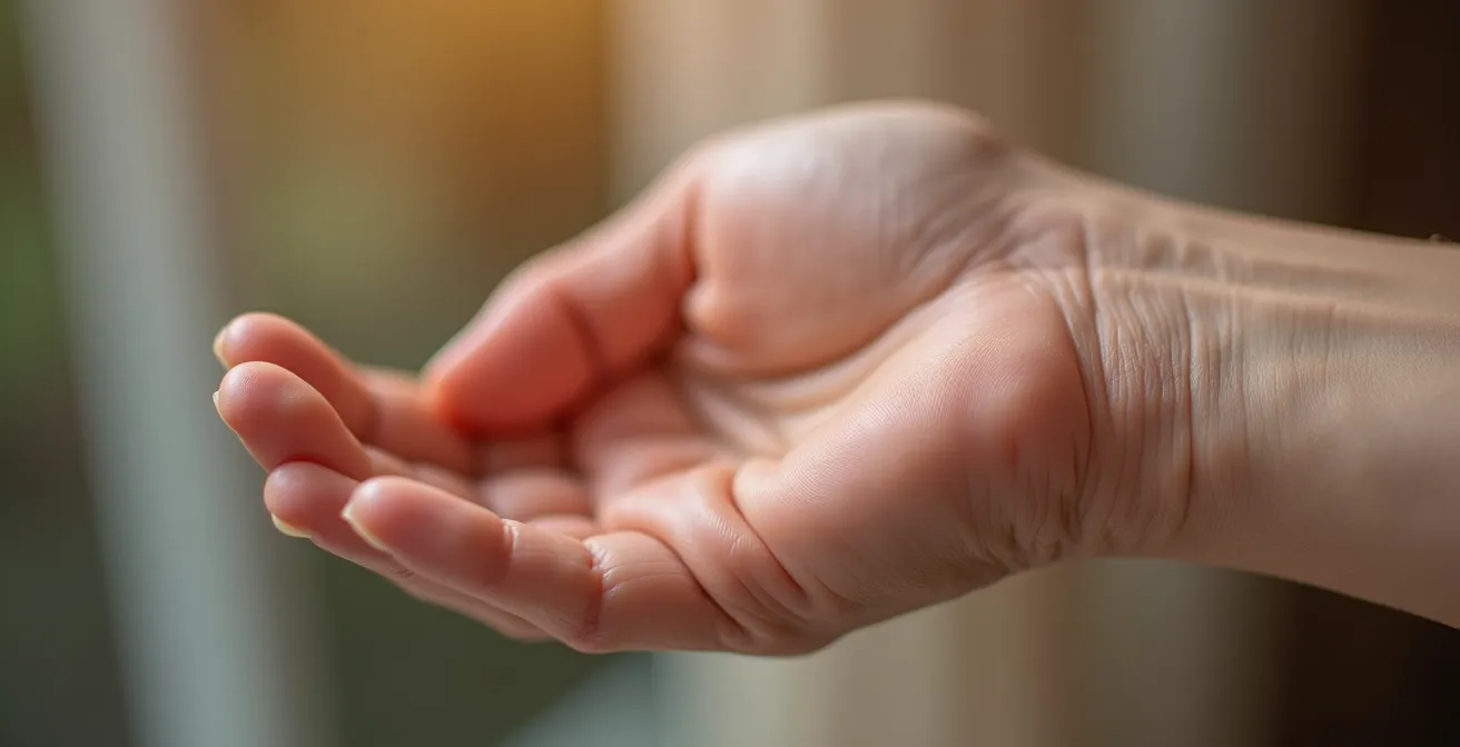 Démonstration du test du pli cutané sur le dos de la main