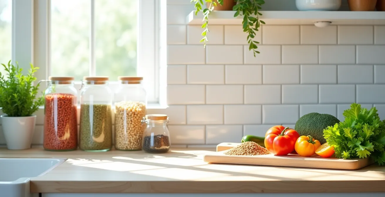 Préparation de lentilles et légumineuses dans une cuisine québécoise moderne